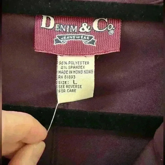 Denim & Co RARE NWT‎ Vintage Purple 2 Piece Set Microfiber / Velvet Leisure Sz L - Picture 5 of 5